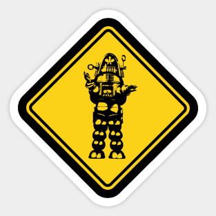 ROBOT CROSSING SIGN Sticker